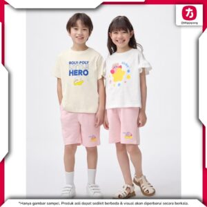 Celana GU Kirby Sweat Shorts Anak Unisex Pink Nyaman untuk Aktivitas
