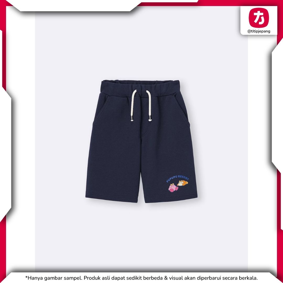 Celana GU Kirby Sweat Shorts Anak Unisex Navy untuk Gaya Santai Harian