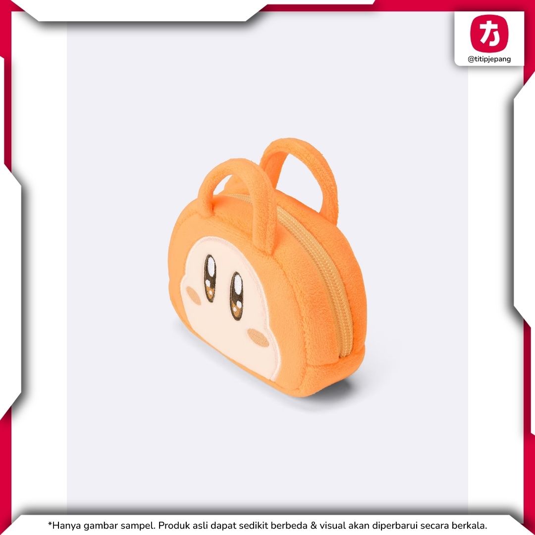 Pouch GU Kirby Orange Mini dengan Desain Karakter untuk Barang Kecil Harian