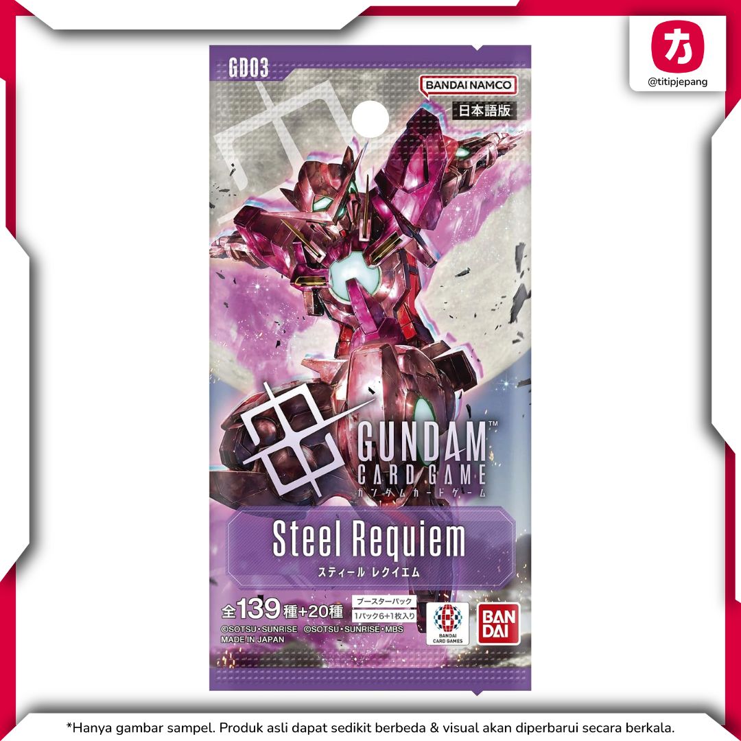 Bandai Gundam Booster Pack Steel Requiem GD03 BOX 24 Packs Resmi BANDAI Bandai Gundam Booster Pack Steel Requiem GD03 BOX 24 Packs Resmi BANDAI