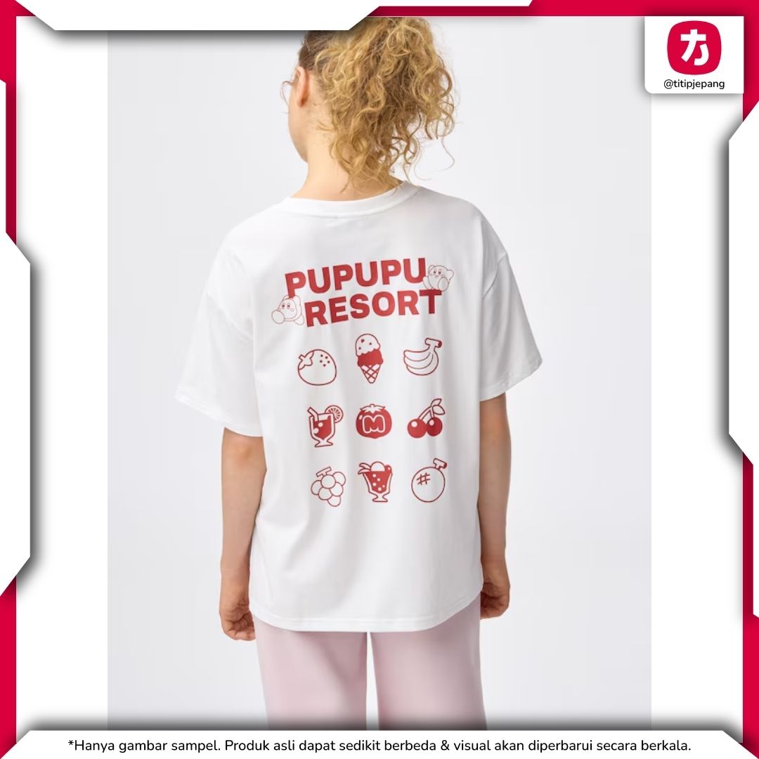 Kaos Kirby GU Off White Wanita Desain Oversized Santai Terbaru