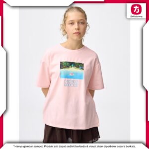 Kaos GU Kirby Pink Wanita Desain Cute Kirby Discovery Official Kaos GU Kirby Pink Wanita Desain Cute Kirby Discovery Official