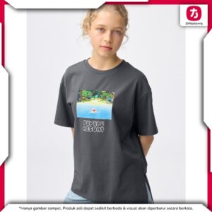 Kaos GU Kirby Gray Wanita Edisi Kasual Minimalis Trendy Kaos GU Kirby Gray Wanita Edisi Kasual Minimalis Trendy