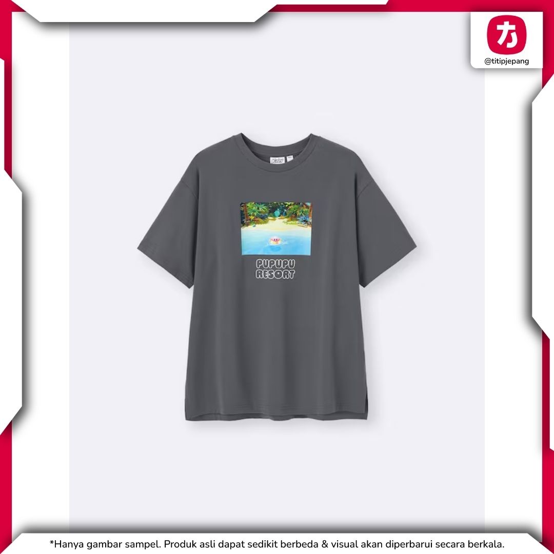 Kaos GU Kirby Gray Wanita Edisi Kasual Minimalis Trendy Kaos GU Kirby Gray Wanita Edisi Kasual Minimalis Trendy