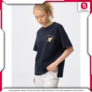 Kaos GU Kirby Navy Jumbo Wanita Graphic Tee Motif Back Print Kaos GU Kirby Navy Jumbo Wanita Graphic Tee Motif Back Print