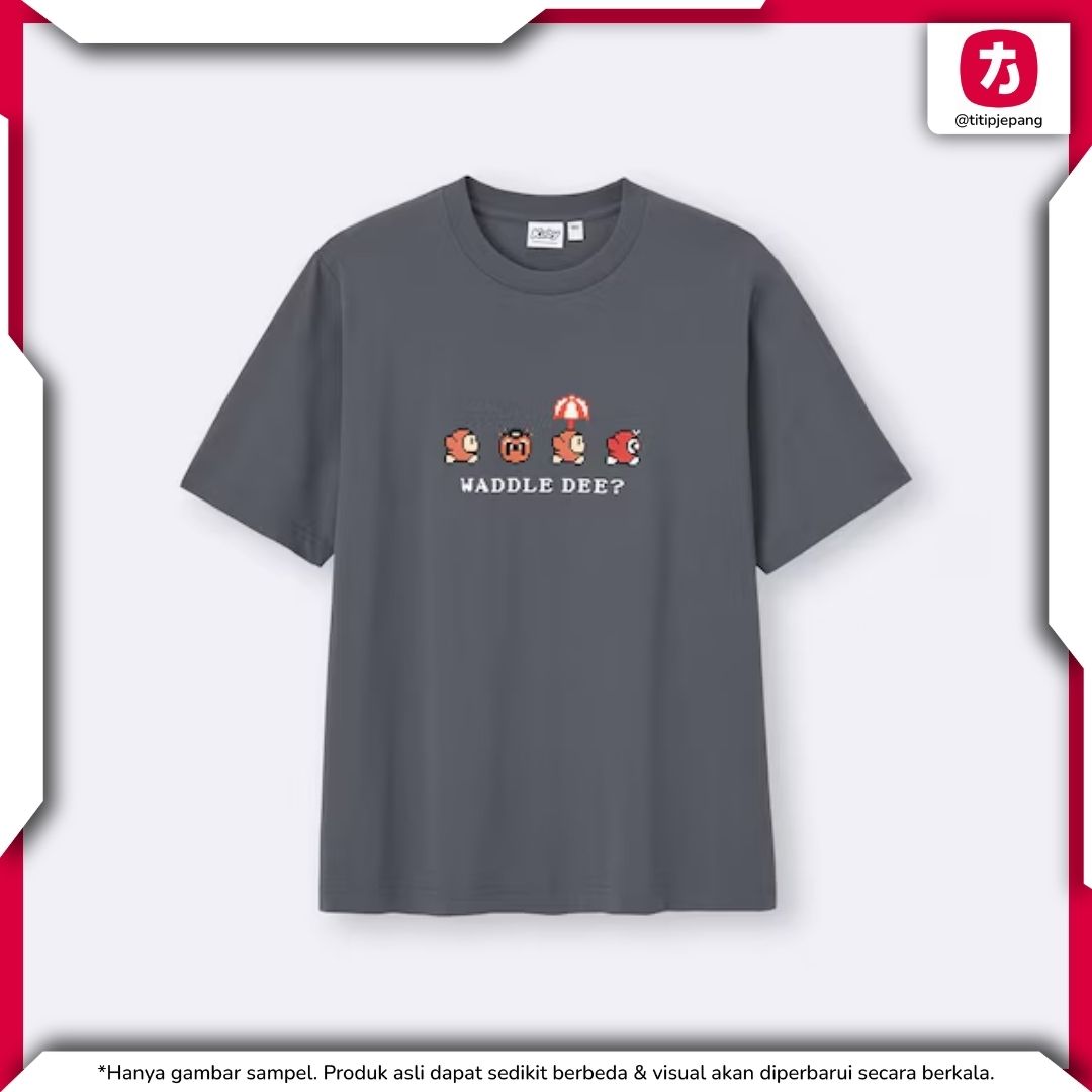 Kaos GU Kirby Gray Pria Motif Pixel Art Waddle Dee Kasual Kaos GU Kirby Gray Pria Motif Pixel Art Waddle Dee Kasual