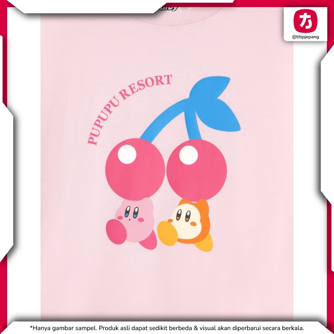 Kaos GU Kirby Anak Pink Baju Anak Perempuan Lengan Frill Adem