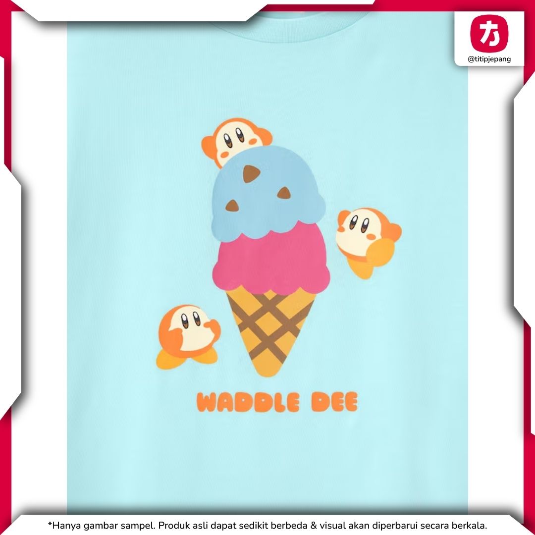 Kaos GU Kirby Anak Green Baju Atasan Anak Perempuan Motif Frills