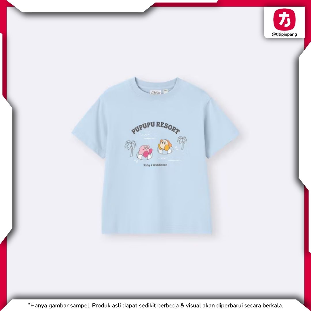 Kaos GU Kirby Anak Cerah Baju Unisex Anak Laki Laki Perempuan