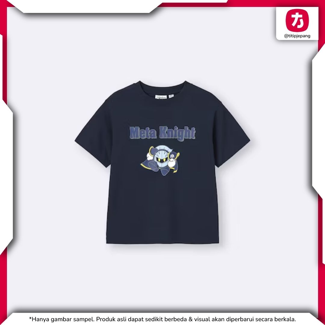Kaos GU Kirby Anak Navy Baju Unisex Motif Meta Knight Keren