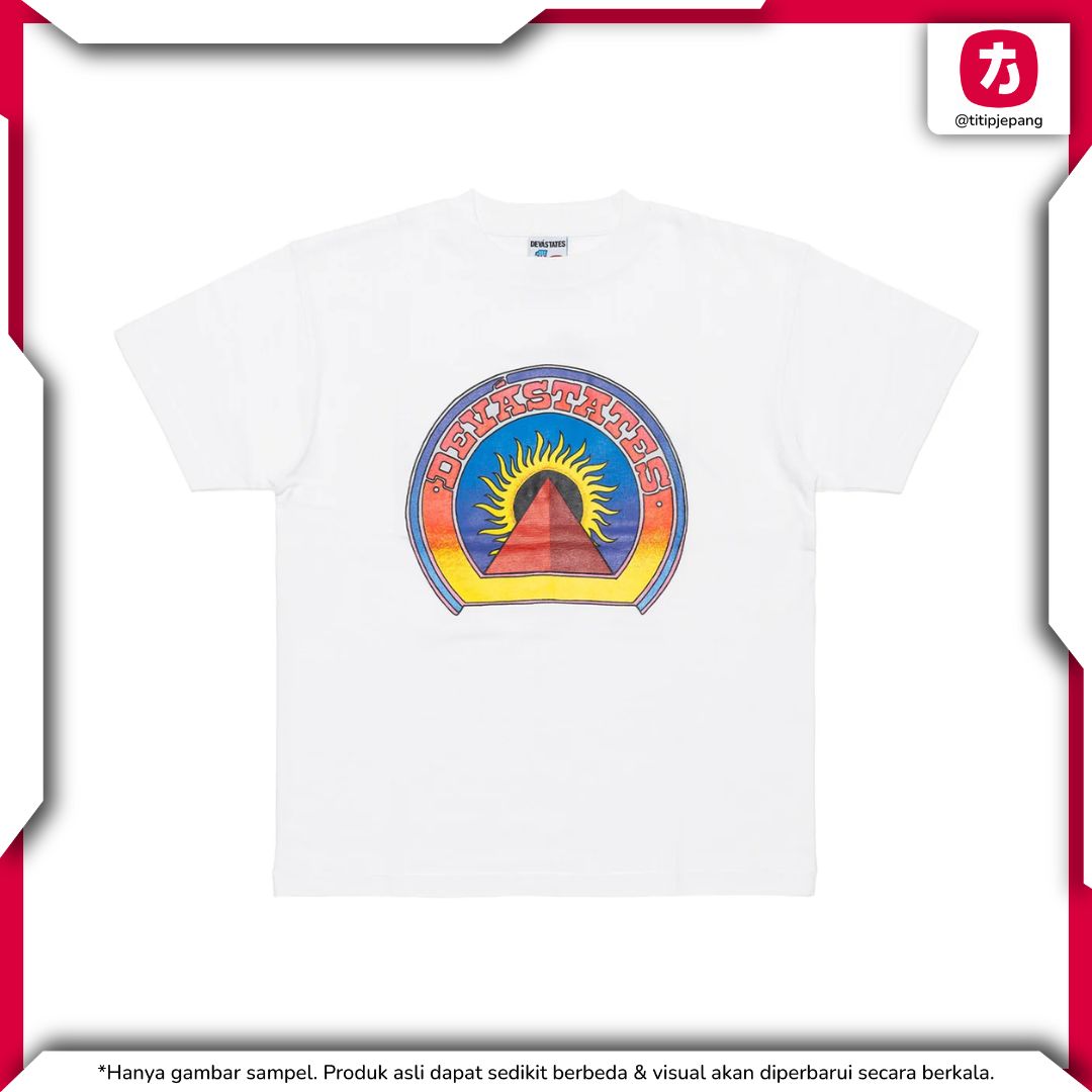 DEVA STATES Pyramid White T-Shirt - Casual Streetwear Kaos DEVA STATES Pyramid White T-Shirt - Casual Streetwear Kaos