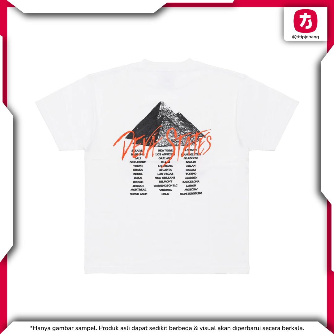DEVA STATES Pyramid White T-Shirt - Casual Streetwear Kaos DEVA STATES Pyramid White T-Shirt - Casual Streetwear Kaos