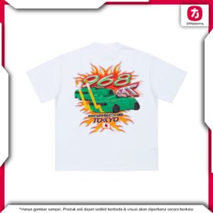 T-Shirt KAR Porsche LArt and Porsche Flame White
