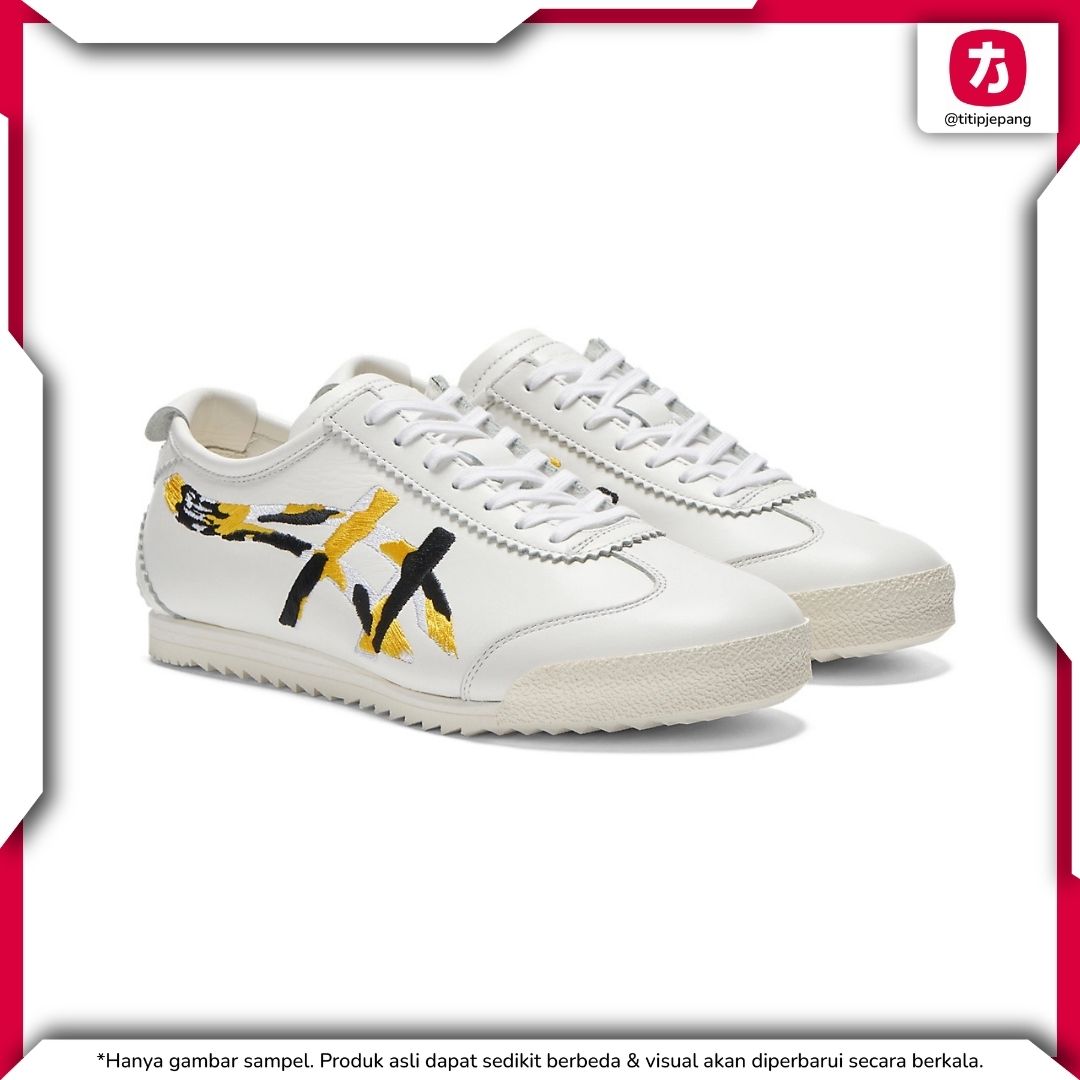 Sepatu Onitsuka Tiger Mexico 66 Deluxe White Vibrant Yellow (Woman) 