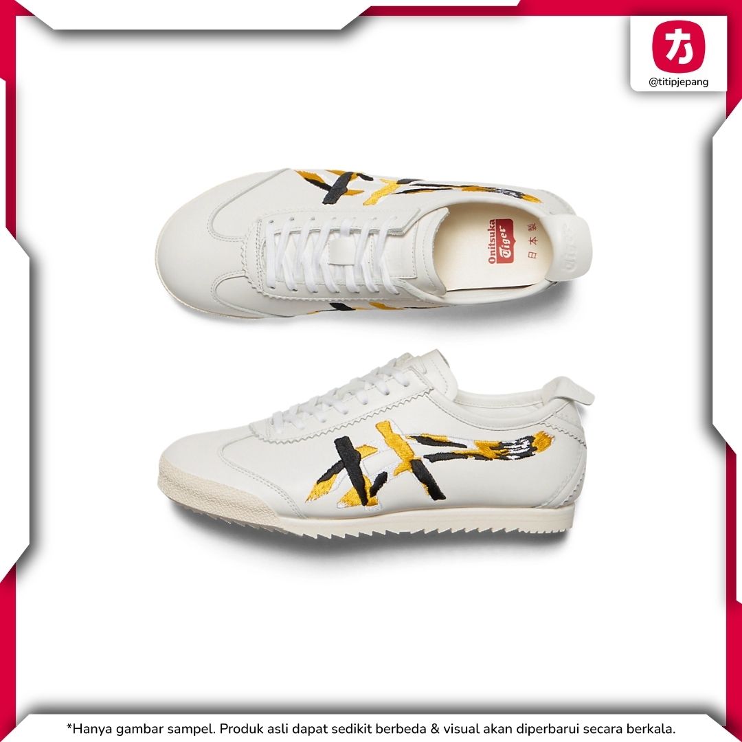  Sepatu Onitsuka Tiger Mexico 66 Deluxe White Vibrant Yellow (Woman) 