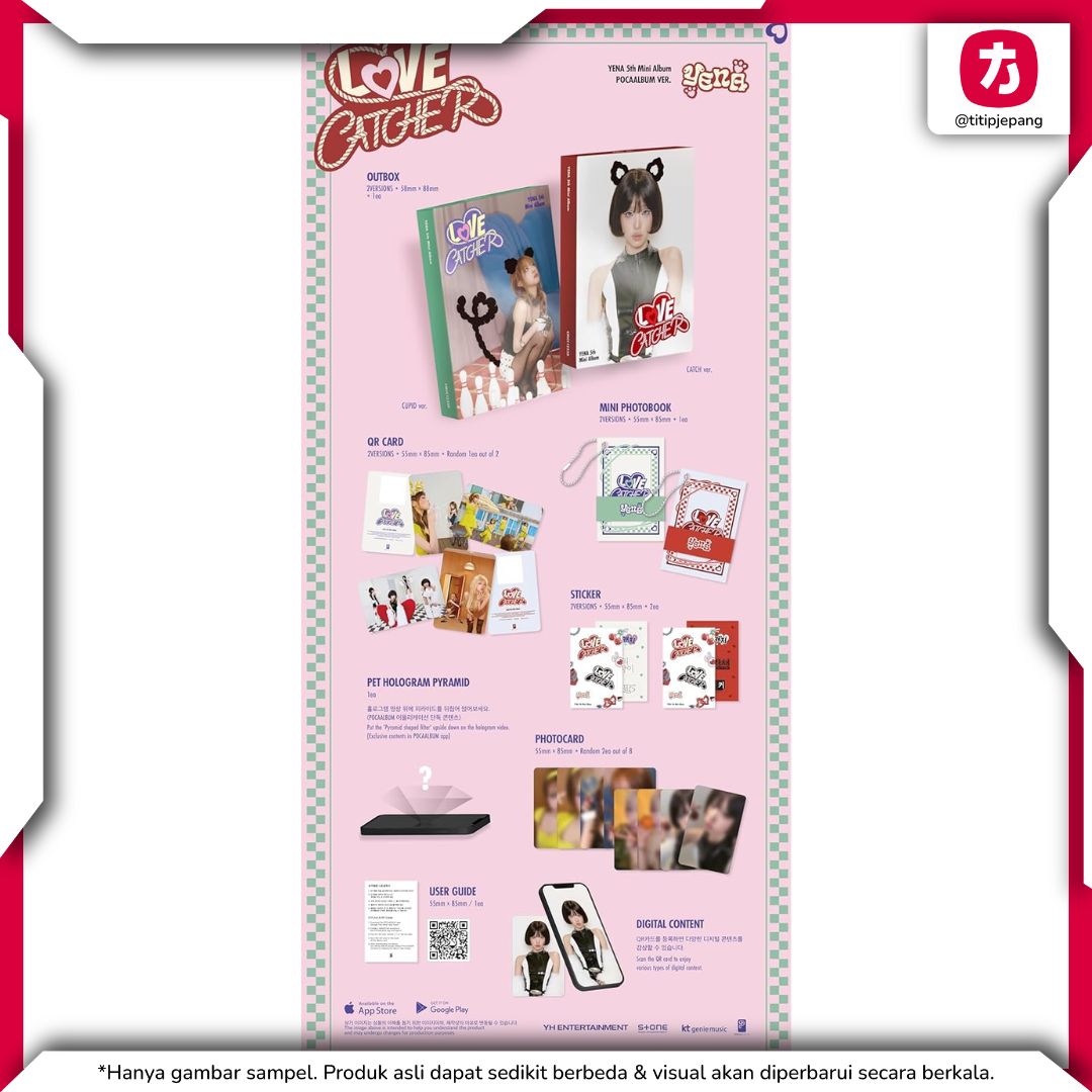 YENA LOVE CATCHER POCAALBUM Mini Album Digital Edisi Impor Jepang Resmi