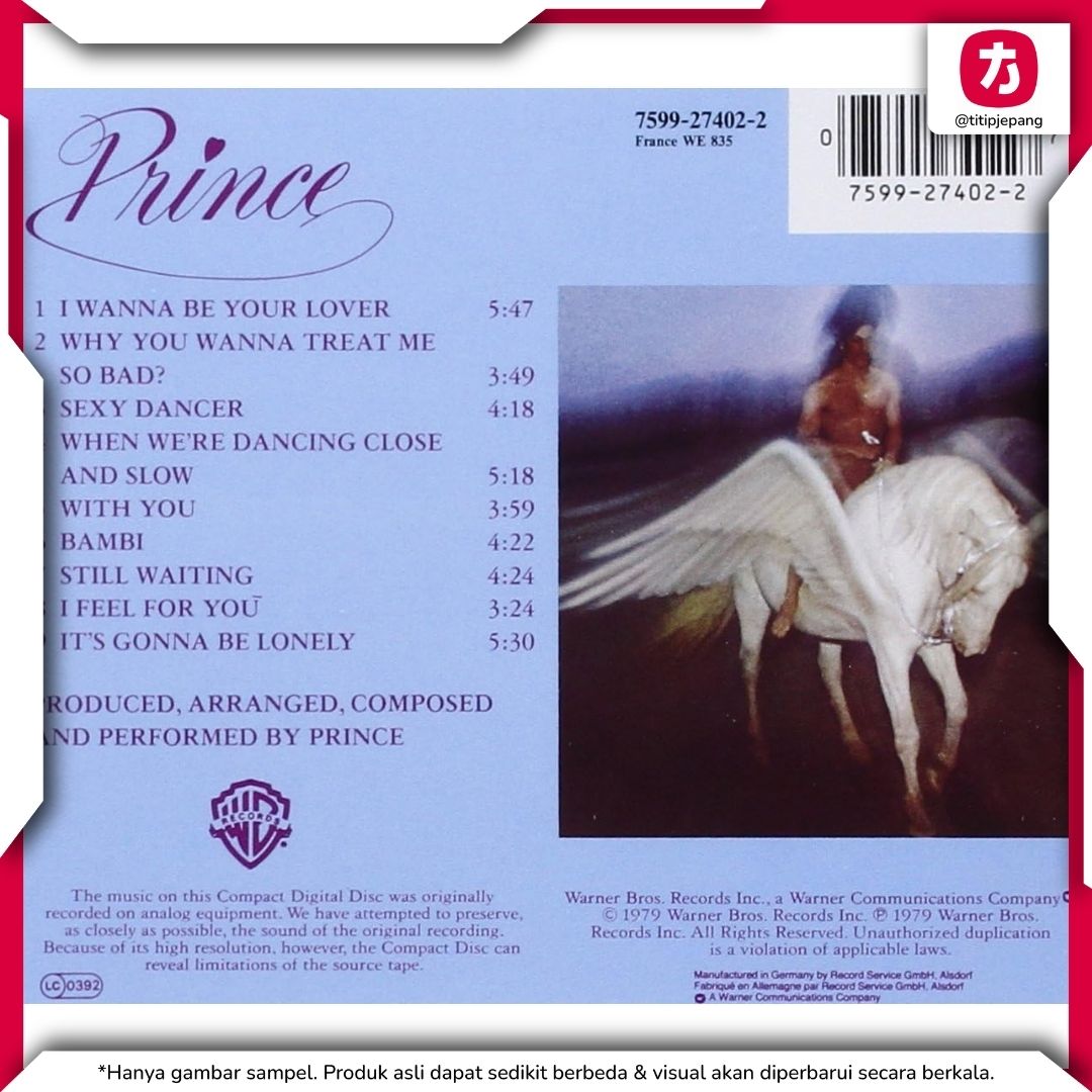 CD Album Prince Self Titled Asli R&B Funk Album