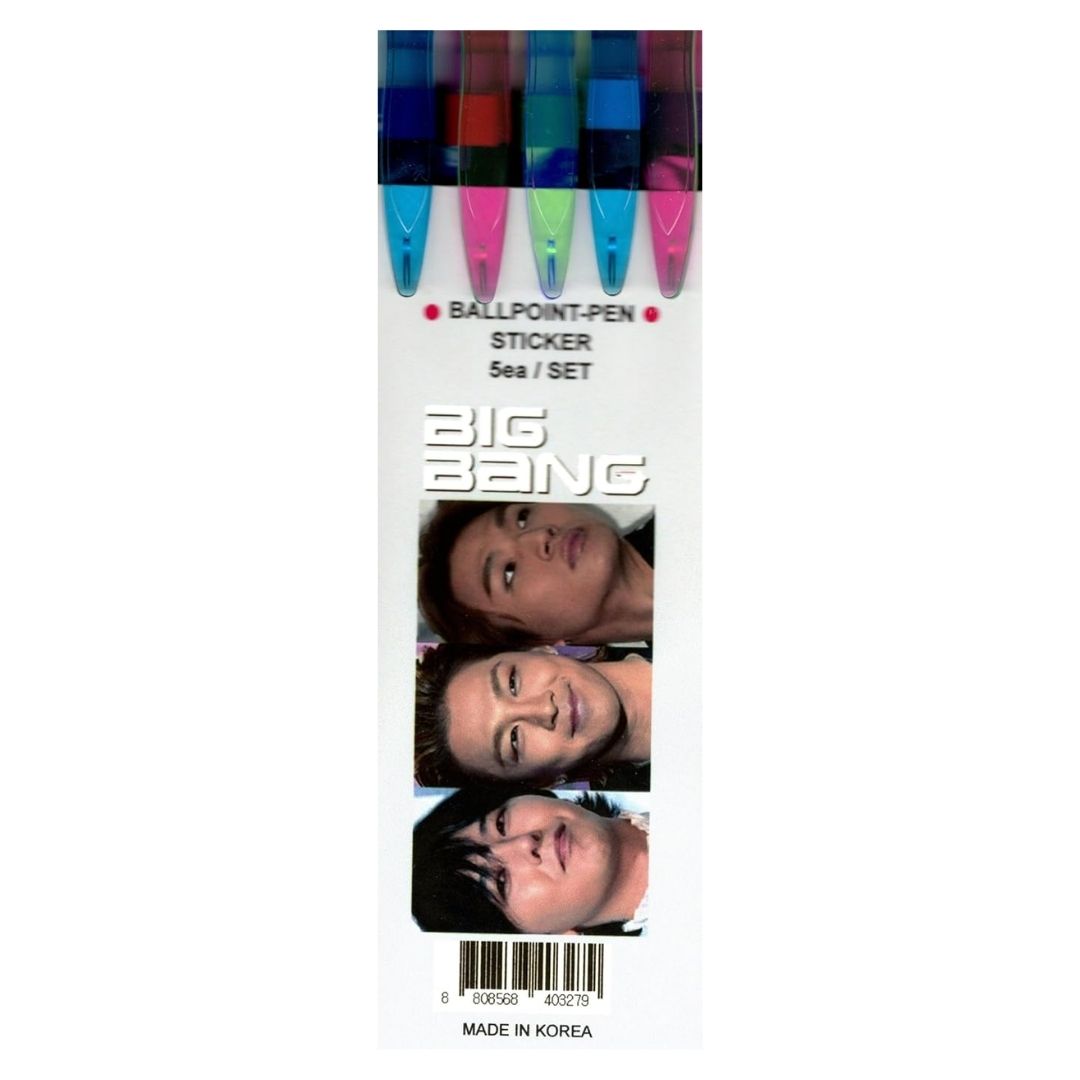 Set Pulpen BIGBANG Isi 5 dengan Bonus Stiker untuk Koleksi Fans