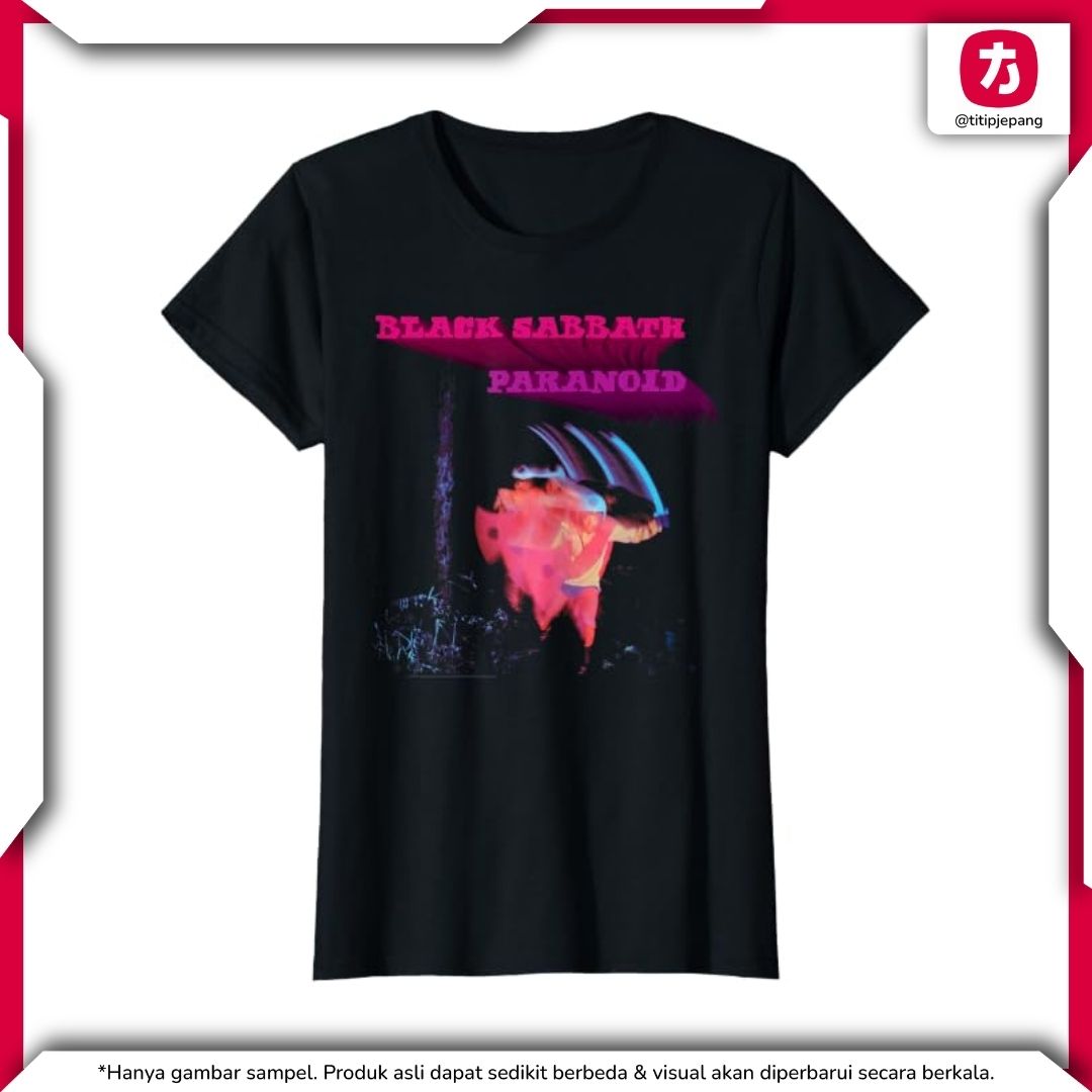 Black Sabbath T-Shirt Official Paranoid Motion Trail Black