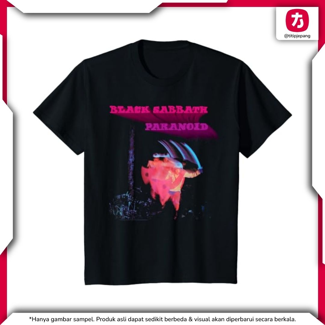 Black Sabbath T-Shirt Official Paranoid Motion Trail Black