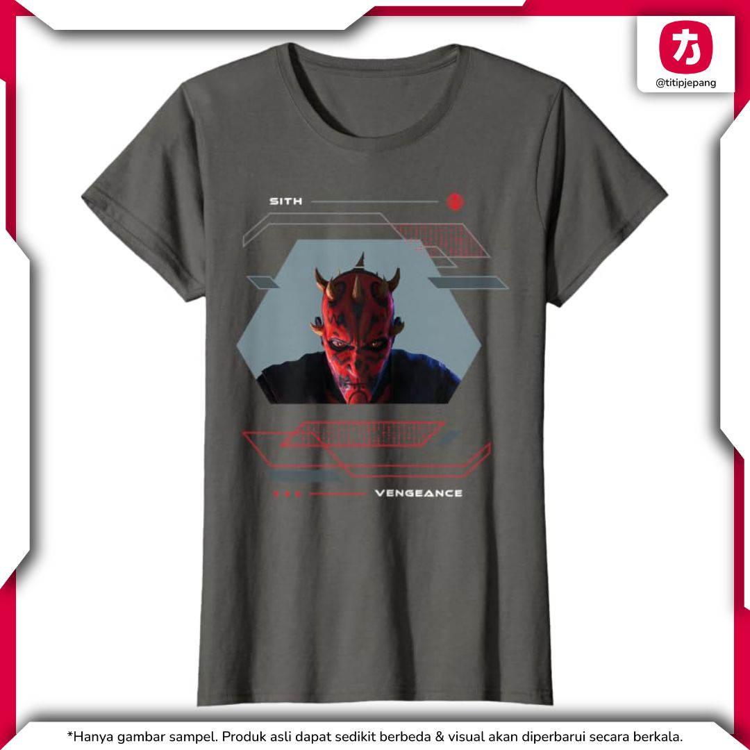 Star Wars Darth Maul T-Shirt Women Charcoal Shadow Lord untuk Fans Sith