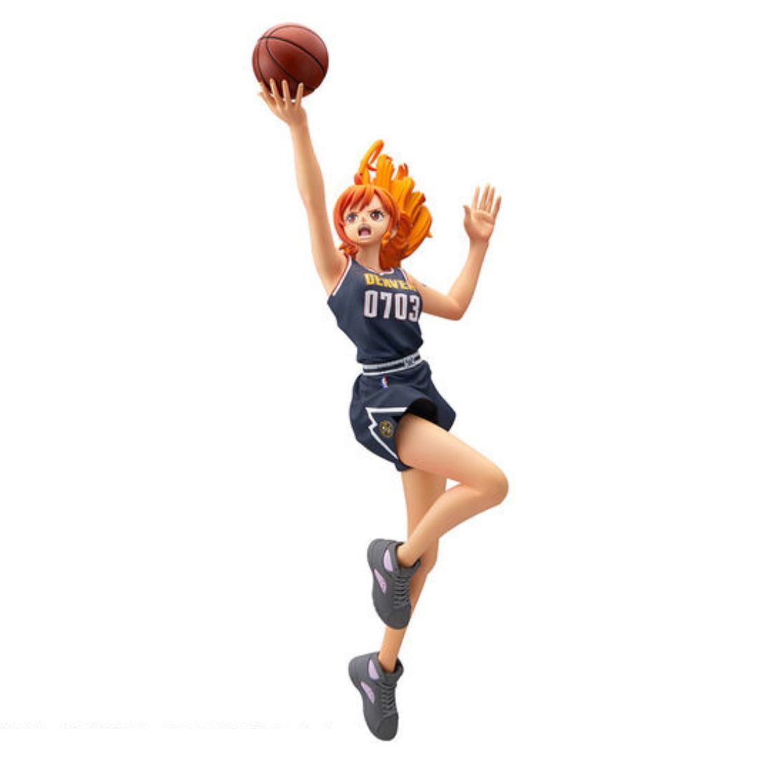Figure Nami One Piece x NBA Master Stars Piece Denver Nuggets Asli