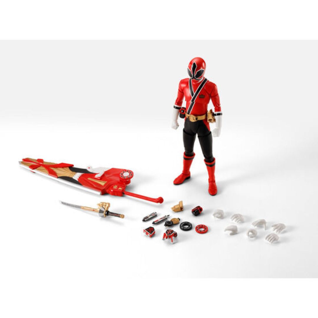 SHFiguarts Shinken Red True Bone Carving Method Figure Koleksi Shinkenger