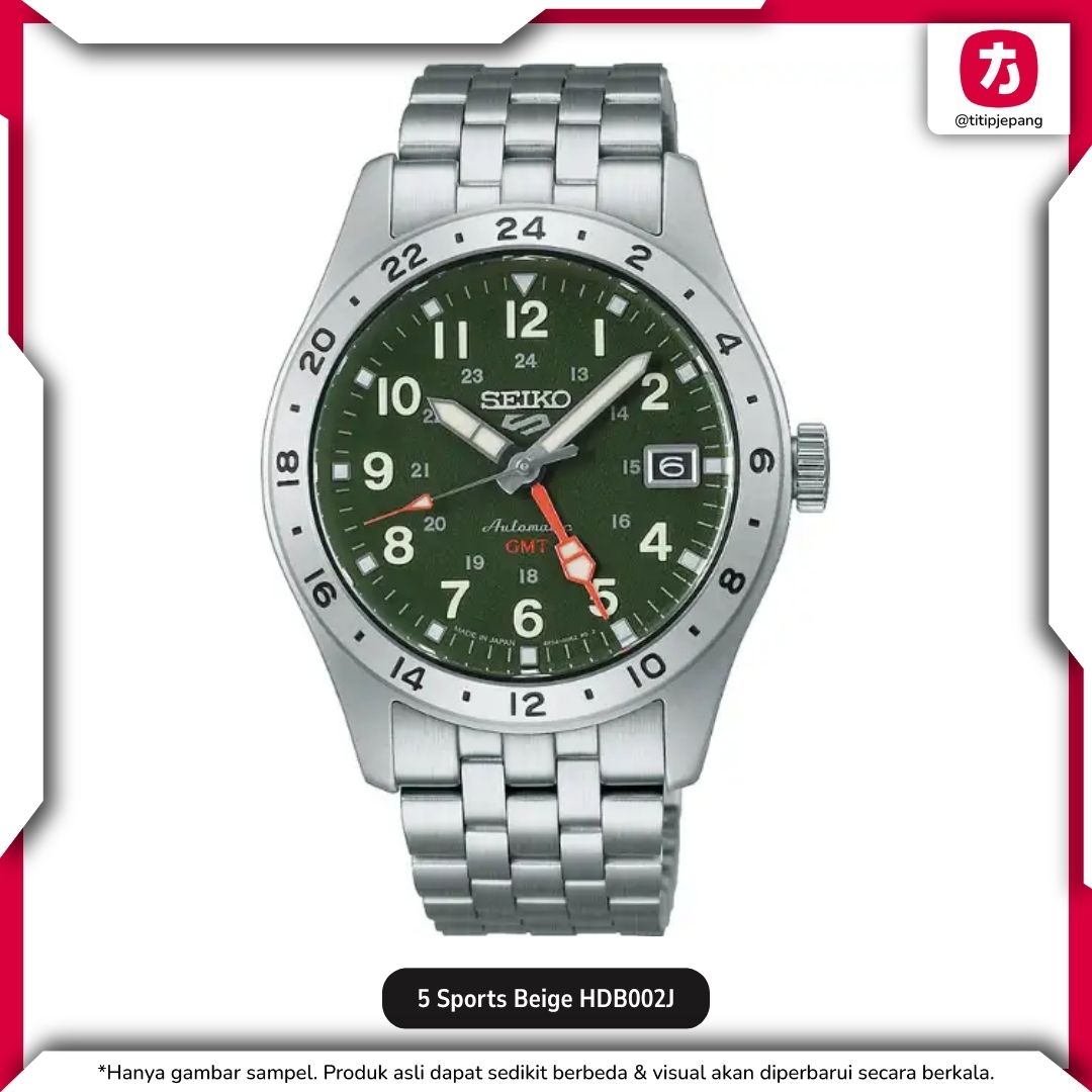 Jam Tangan Seiko 5 Sports (Beige/Green) Automatic GMT Jam Tangan Seiko 5 Sports (Beige/Green) Automatic GMT