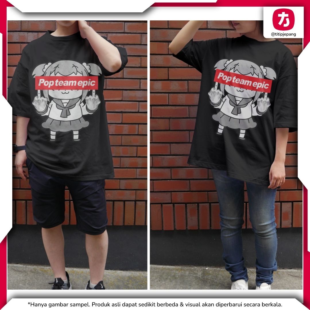 Cospa Pop Team Epic Big Silhouette T Shirt Hitam Merchandise Resmi Jepang Cospa Pop Team Epic Big Silhouette T Shirt Hitam Merchandise Resmi Jepang