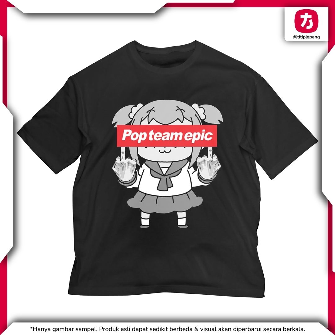 Cospa Pop Team Epic Big Silhouette T Shirt Hitam Merchandise Resmi Jepang Cospa Pop Team Epic Big Silhouette T Shirt Hitam Merchandise Resmi Jepang