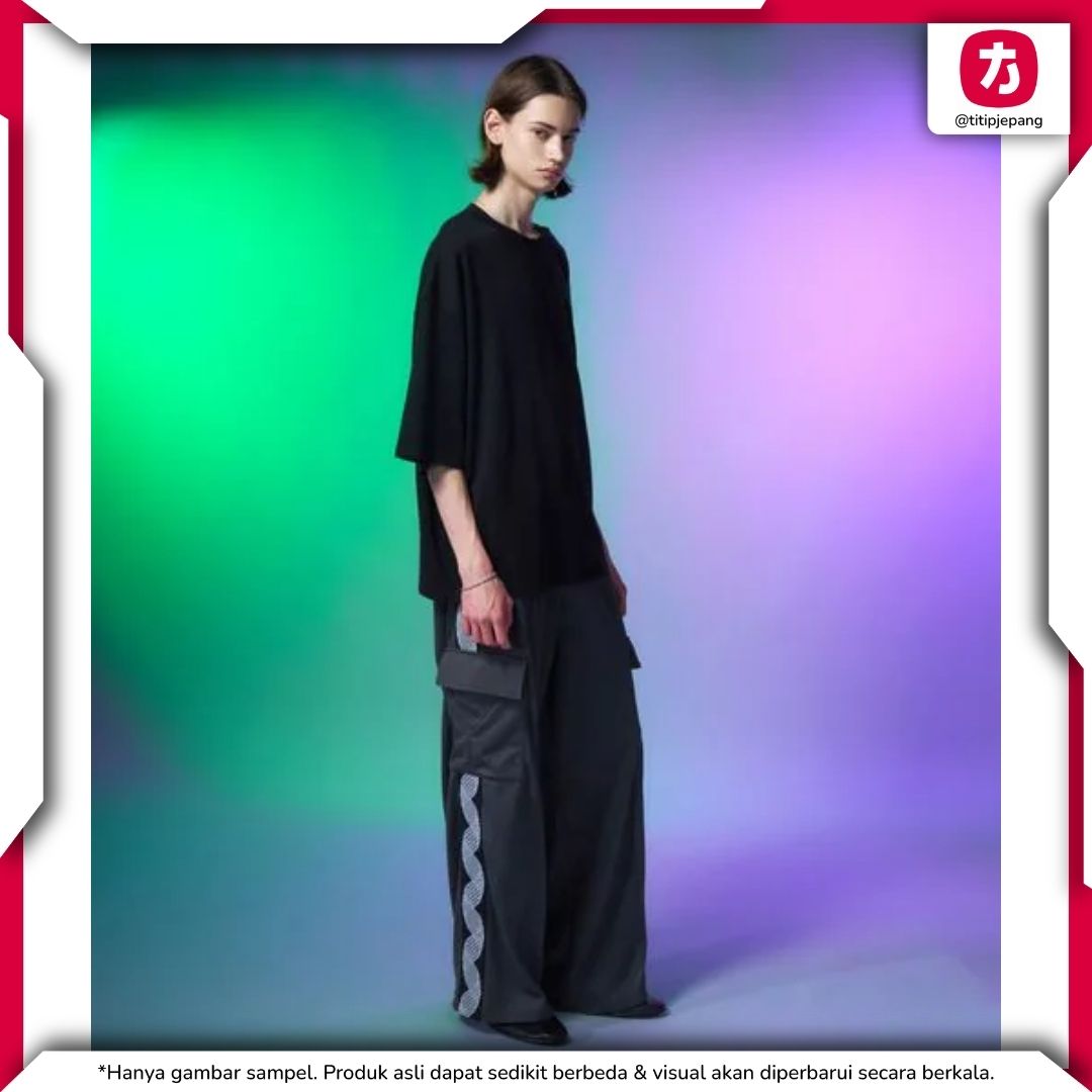 Celana Neon Genesis Evangelion x HARE Cargo Line Pants Black Gray Celana Neon Genesis Evangelion x HARE Cargo Line Pants Black Gray