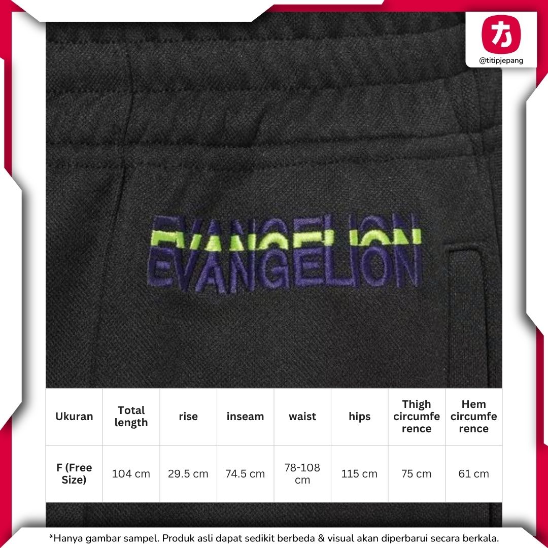 Celana Neon Genesis Evangelion x HARE Cargo Line Pants Black Gray Celana Neon Genesis Evangelion x HARE Cargo Line Pants Black Gray