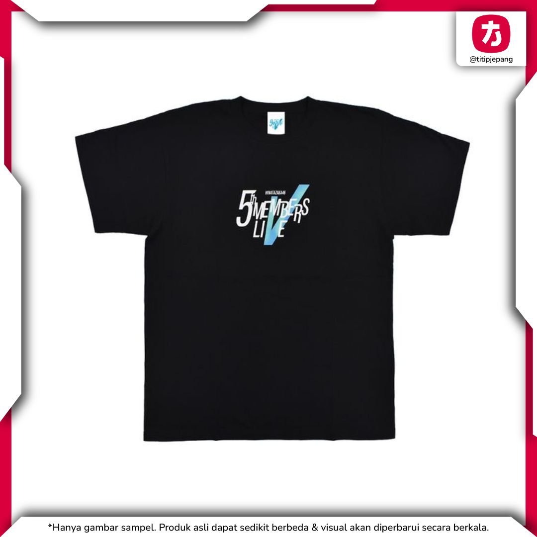 Hinatazaka46 5th Generation T-Shirt Black Logo LIVE Resmi 100% Cotton Hinatazaka46 5th Generation T-Shirt Black Logo LIVE Resmi 100% Cotton
