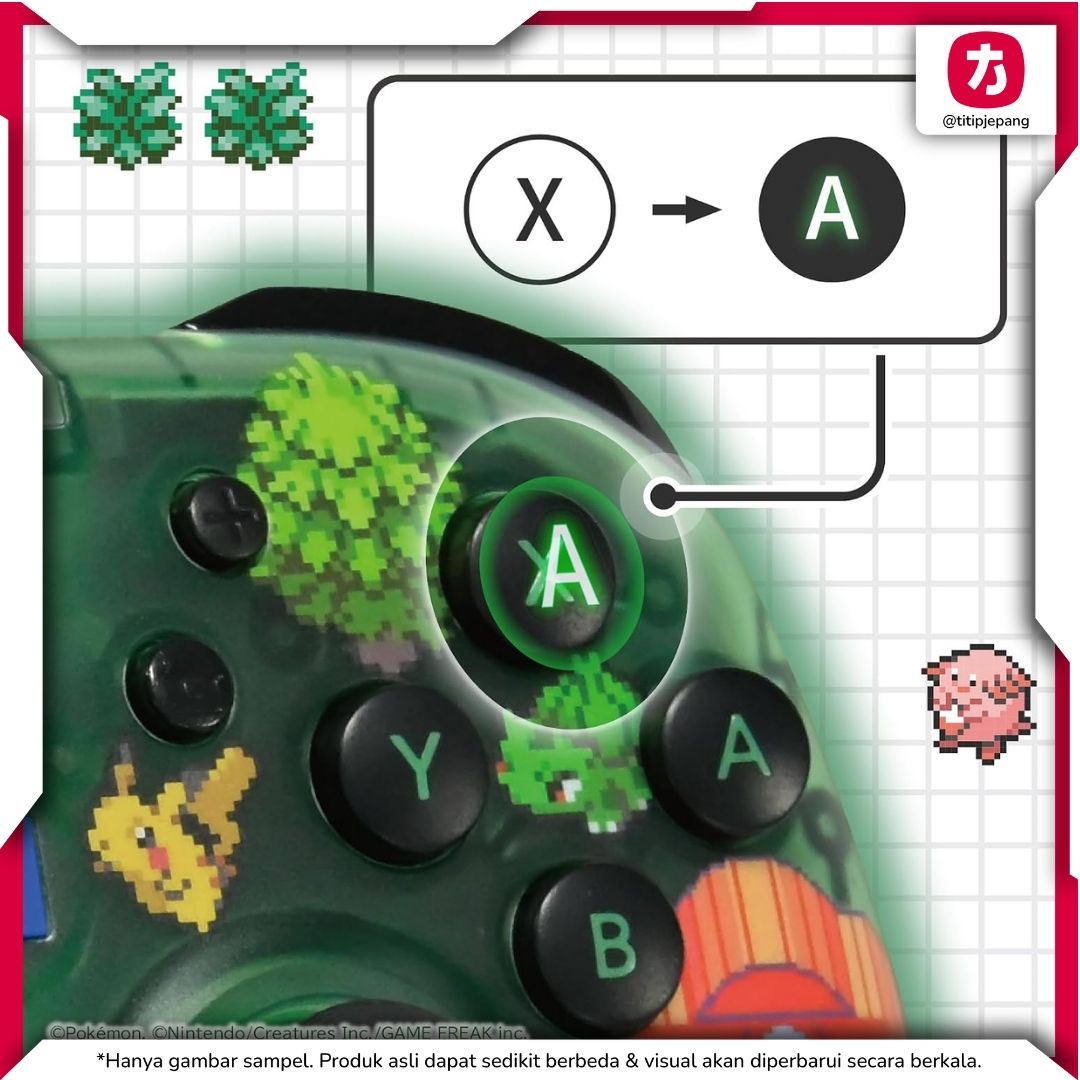 Hori Pad TURBO Pokemon 30th Pixel Green Wired Controller Switch 2