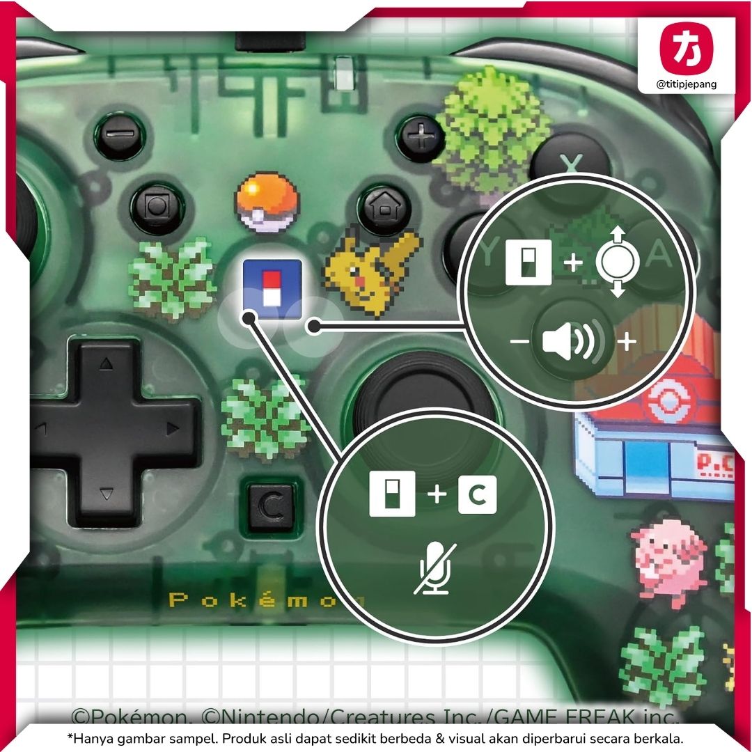 Hori Pad TURBO Pokemon 30th Pixel Green Wired Controller Switch 2