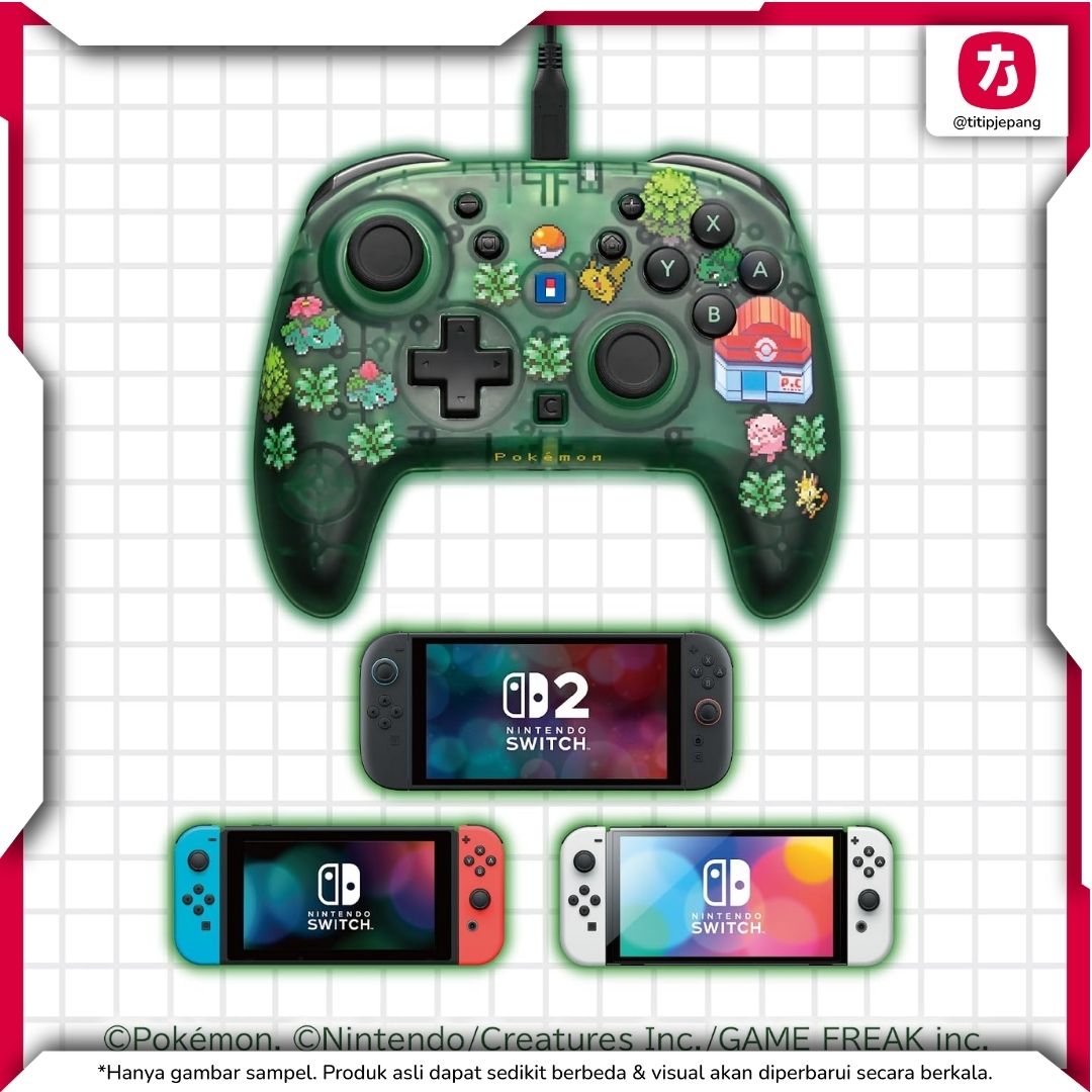 Hori Pad TURBO Pokemon 30th Pixel Green Wired Controller Switch 2