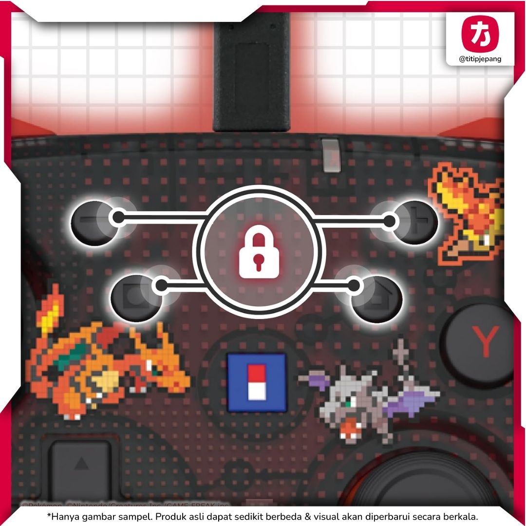 Hori Pad TURBO Pokemon 30th Pixel Red Wired Controller Switch 2