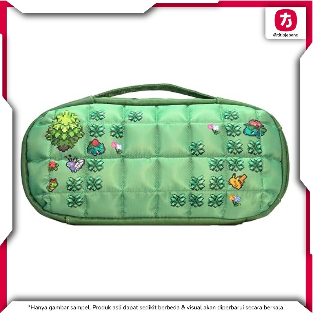 Hori Quilted Medium Pouch Pokemon Pixel Green Switch 2 Official