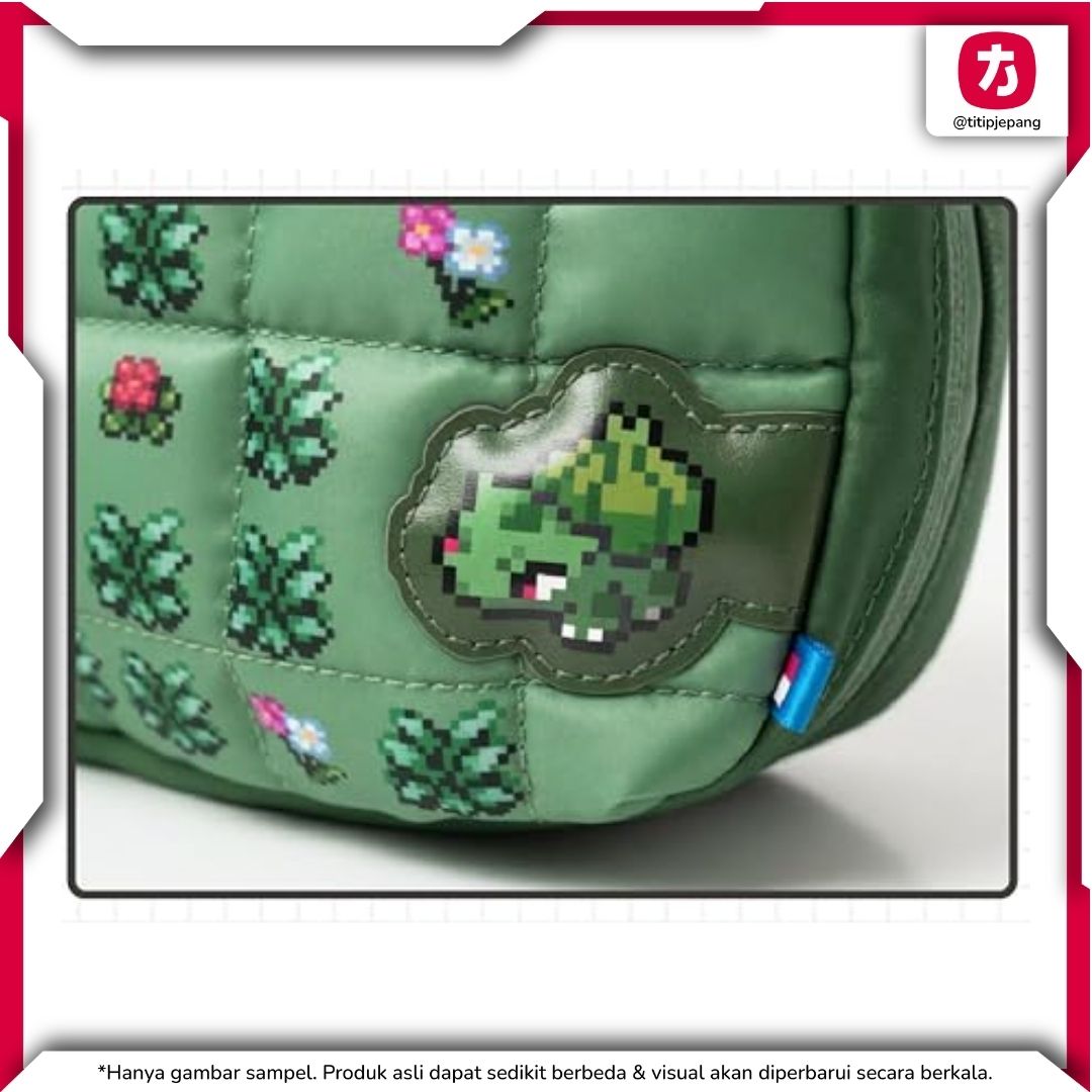 Hori Quilted Medium Pouch Pokemon Pixel Green Switch 2 Official