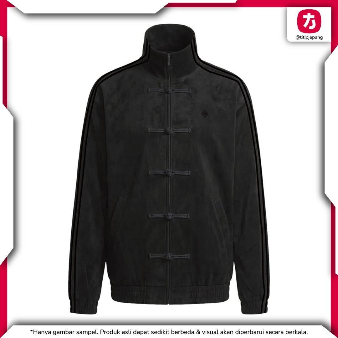 Jaket Final Fantasy XIV Lit Baff Apt Four Concealed Pon Track Jacket Hitam Jaket Final Fantasy XIV Lit Baff Apt Four Concealed Pon Track Jacket Hitam