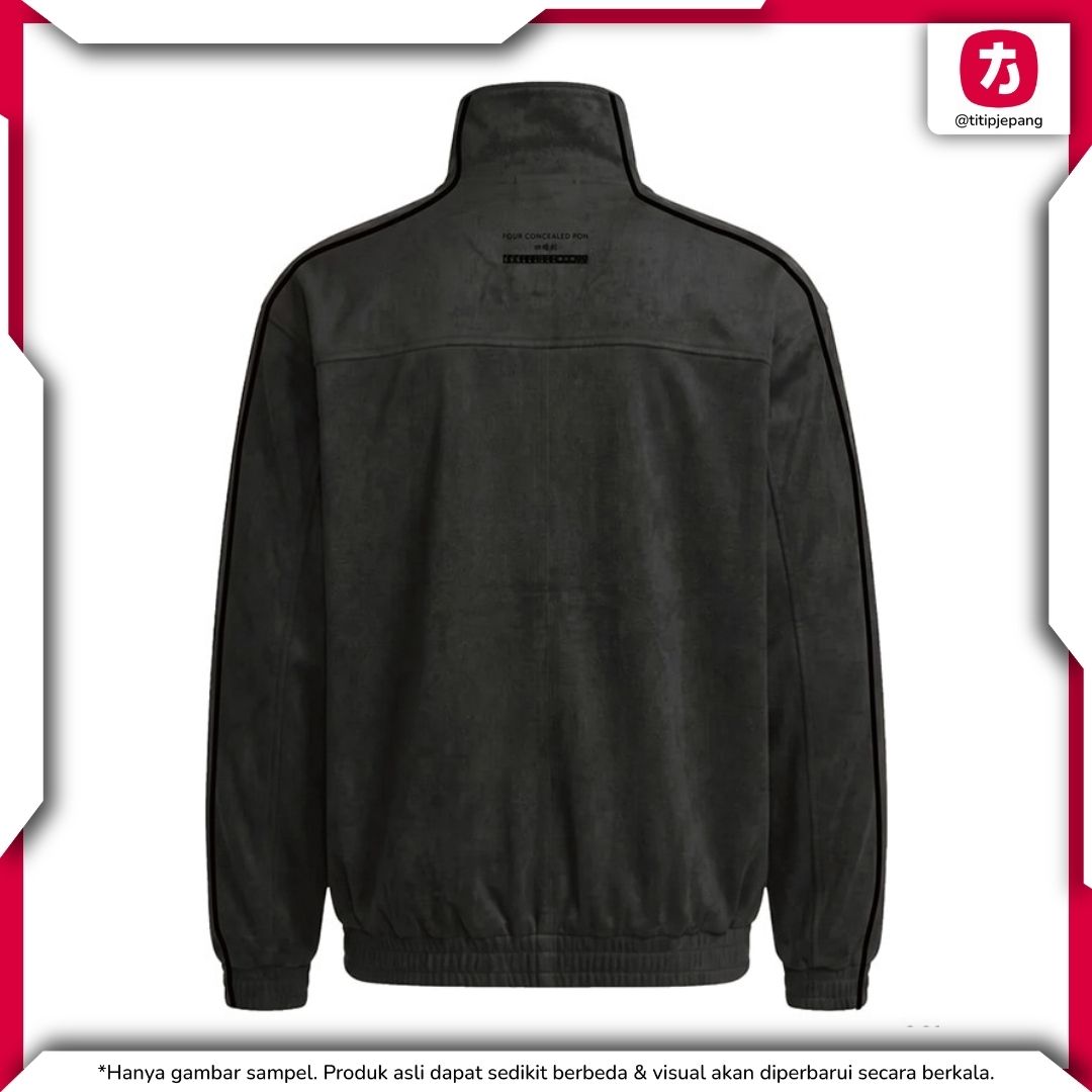 Jaket Final Fantasy XIV Lit Baff Apt Four Concealed Pon Track Jacket Hitam