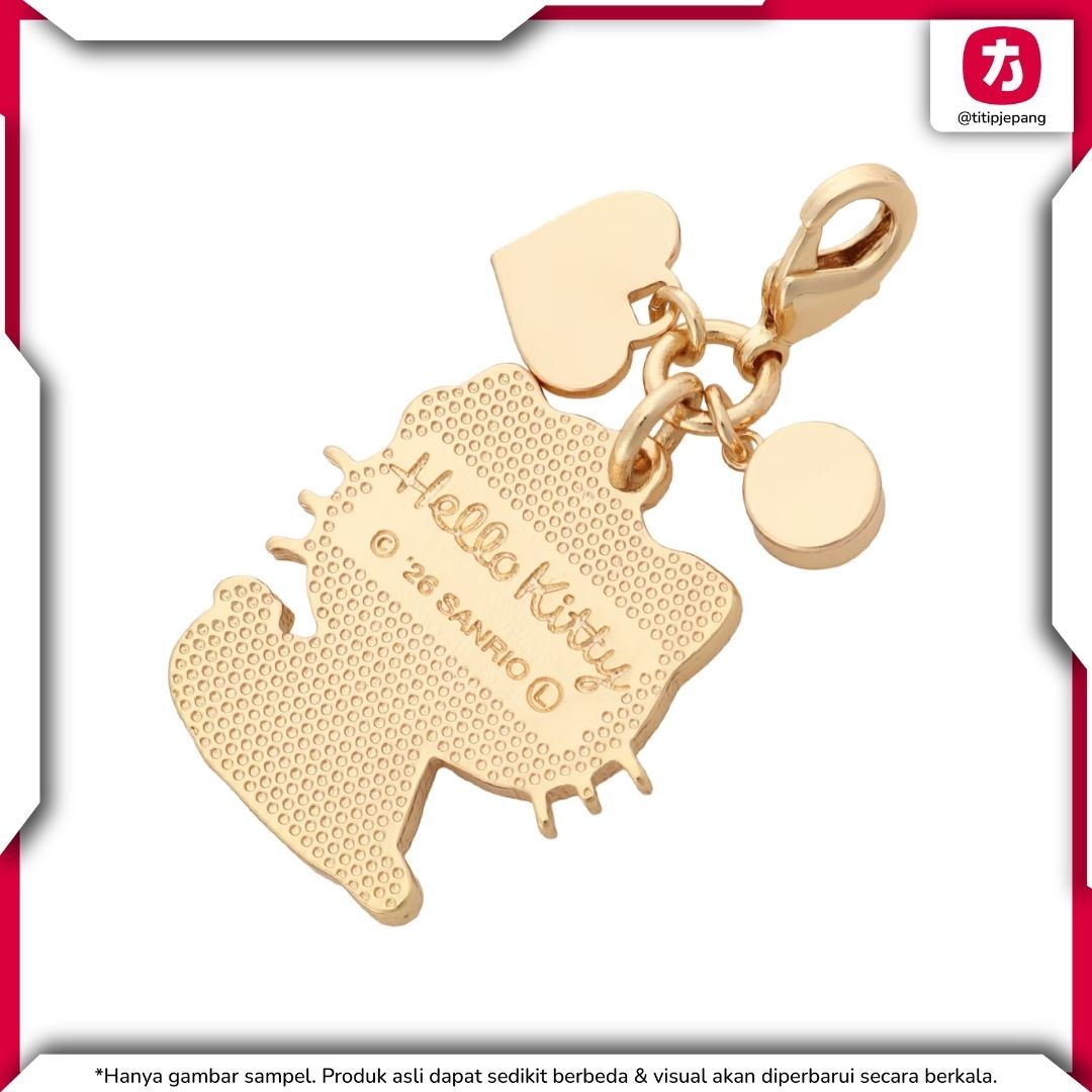 Gantungan Resleting Hello Kitty Tiny Chum Collection Emas Mewah