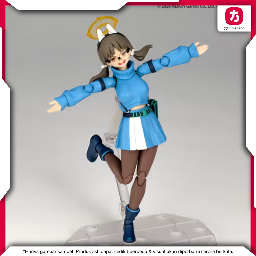 Revoltech Moe Blue Archive Figure dengan RABBIT-224 Pistol untuk Koleksi