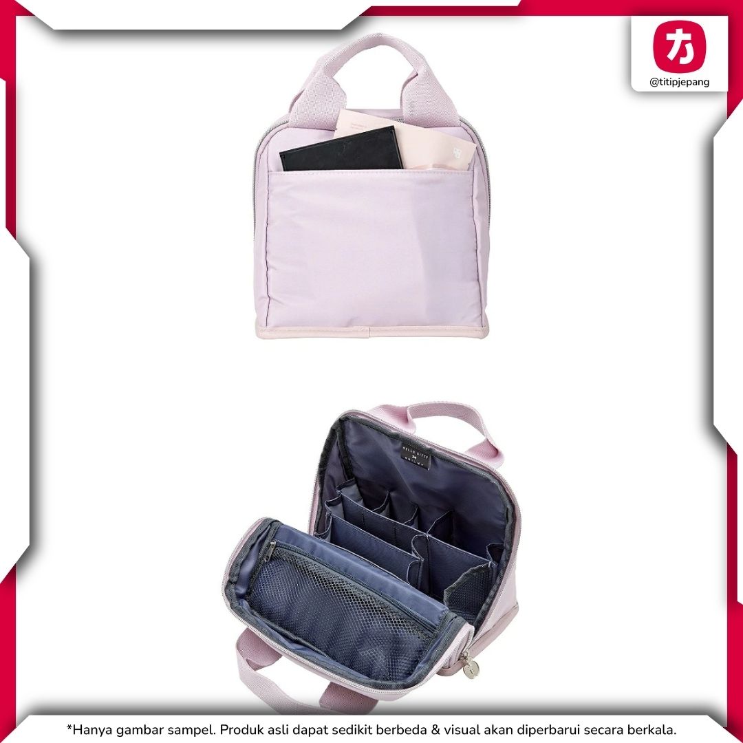 Hello Kitty Brilmy Stand Pouch Pale Pink Kosmetik Praktis dan Menggemaskan