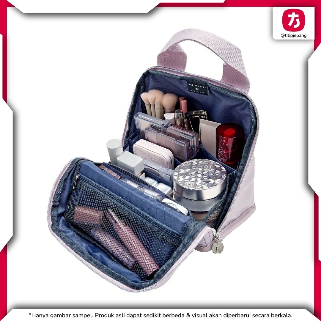 Hello Kitty Brilmy Stand Pouch Pale Pink Kosmetik Praktis dan Menggemaskan