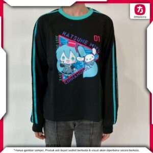 Hatsune Miku Women's Pullover Kolaborasi Piapro x Sanrio Karakter Premium M/L