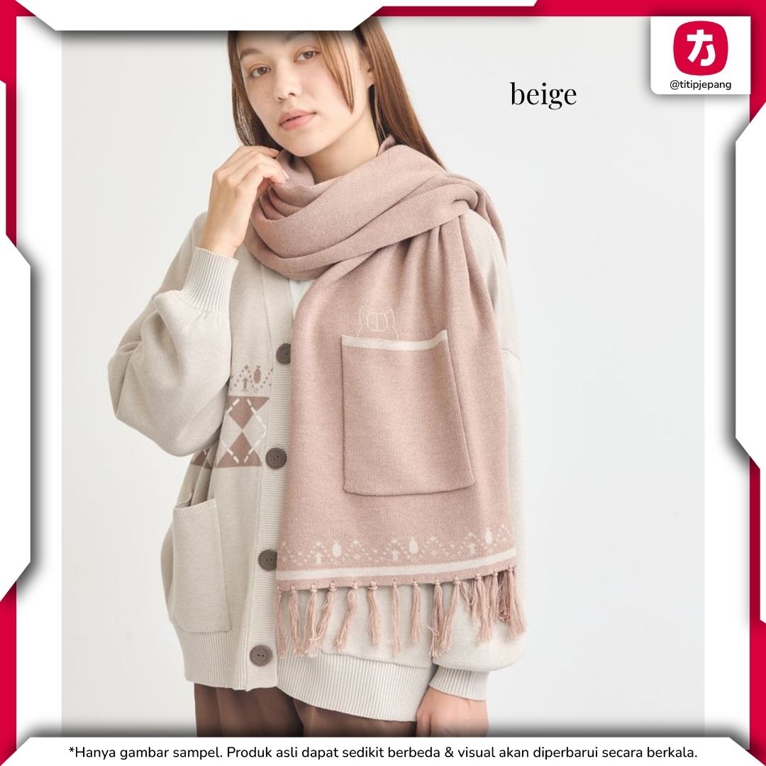 Syal earth music ecology Natsume's Book of Friends Knit Stole Pastel Syal earth music ecology Natsume's Book of Friends Knit Stole Pastel