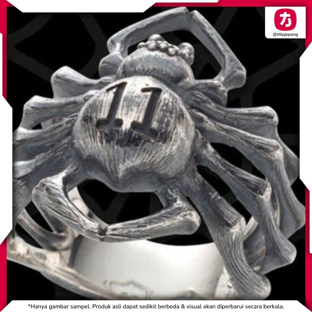 HUNTER x HUNTER Phantom Troupe Spider Ring, Silver 925 dengan Nomor Anggota HUNTER x HUNTER Phantom Troupe Spider Ring, Silver 925 dengan Nomor Anggota