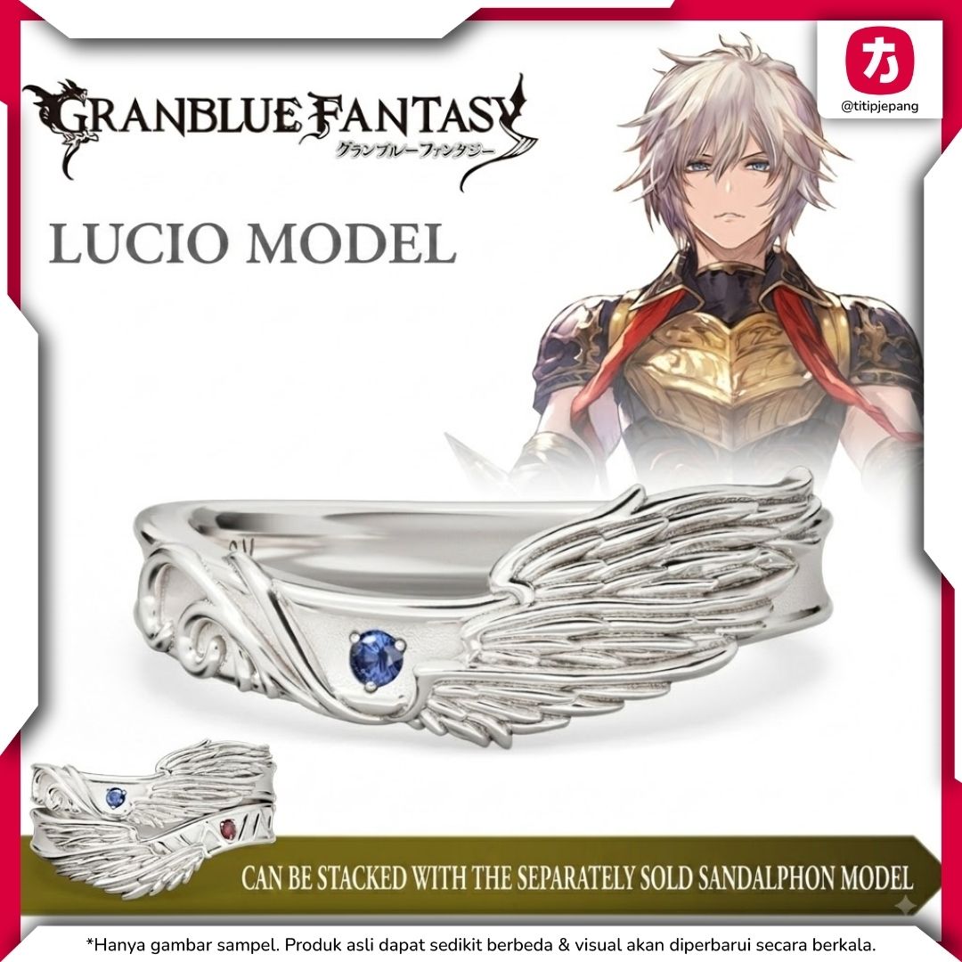 Granblue Fantasy Lucifer motif ring Silver 925 dengan Blue Sapphire Elegan Granblue Fantasy Lucifer motif ring Silver 925 dengan Blue Sapphire Elegan