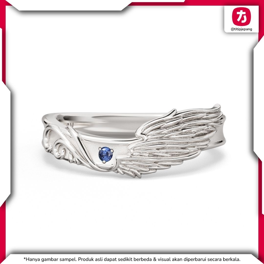 Granblue Fantasy Lucifer motif ring Silver 925 dengan Blue Sapphire Elegan